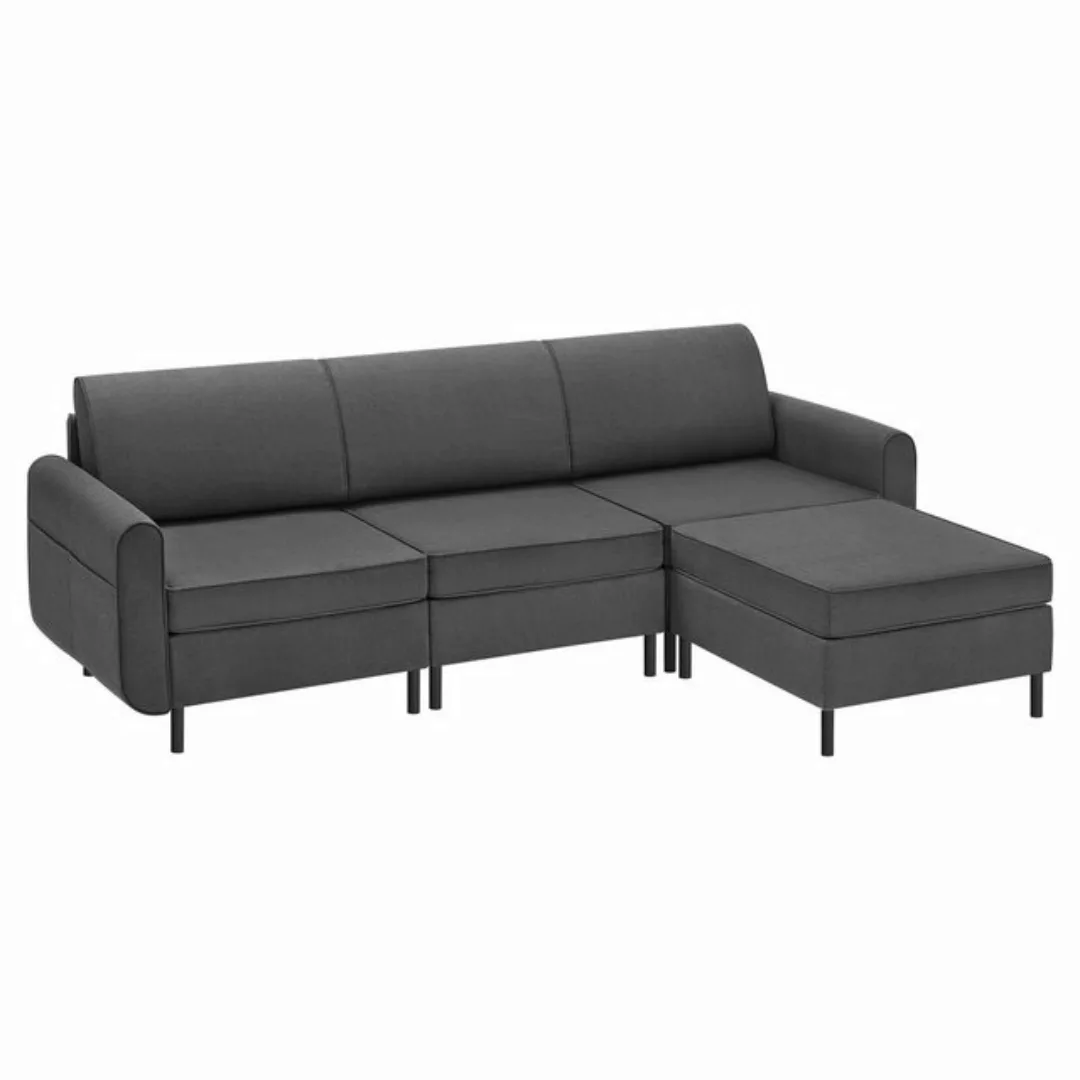 VASAGLE Ecksofa, 4 Teile, Modulares Sofa, 4-Sitzer, Schlafsofa, L-förmiger günstig online kaufen