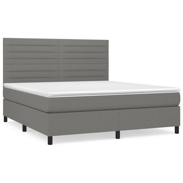 furnicato Bett Boxspringbett mit Matratze Dunkelgrau 160x200 cm Stoff günstig online kaufen