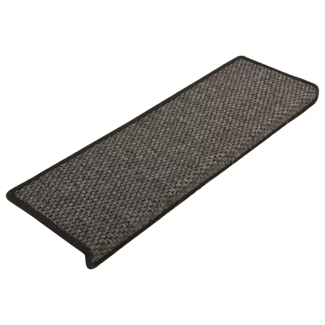 Treppenmatten Selbstklebend Sisal 15 Stk. 65x25 Cm Anthrazit günstig online kaufen