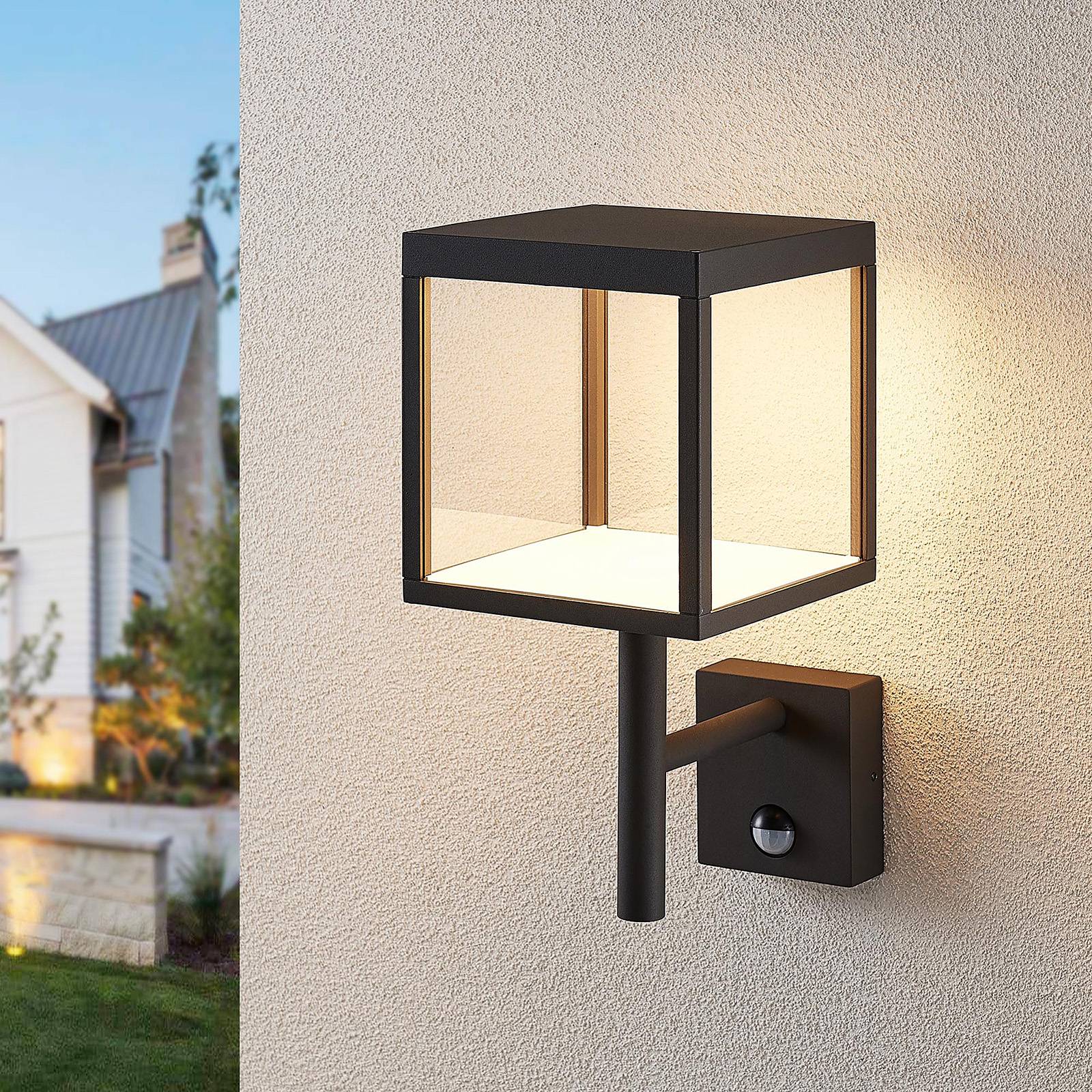 LED-Außenwandleuchte Cube, graphit, mit Sensor günstig online kaufen