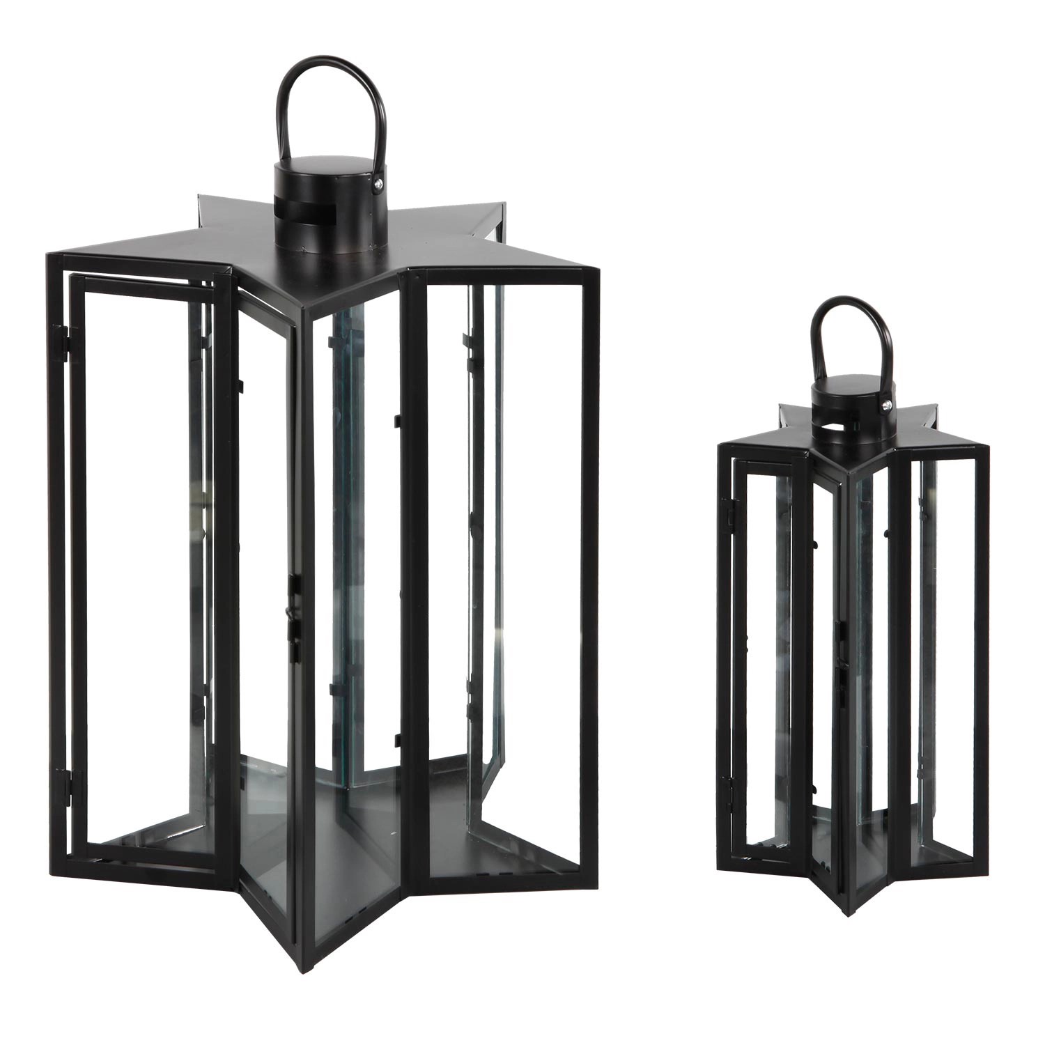 Mojawo 2tlg Laternen Set Gartenlaterne Windlicht Sternform XXL Format günstig online kaufen