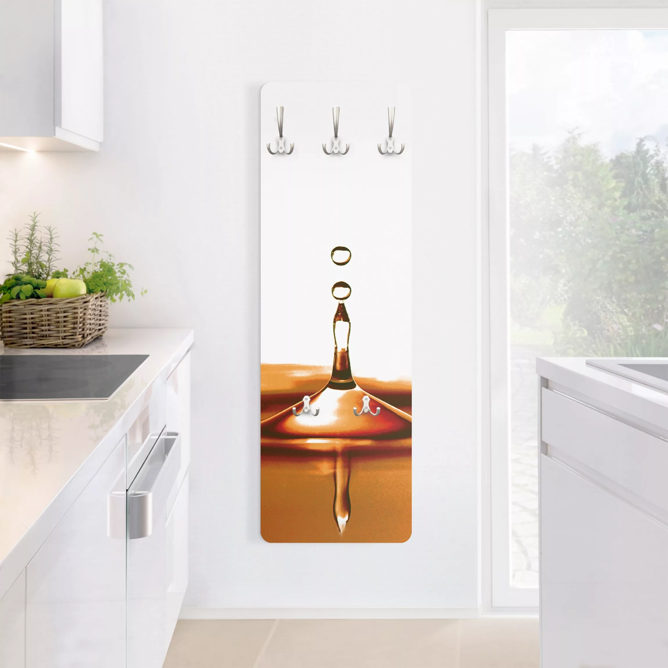 Wandgarderobe Holzpaneel Küche Gold Drop günstig online kaufen