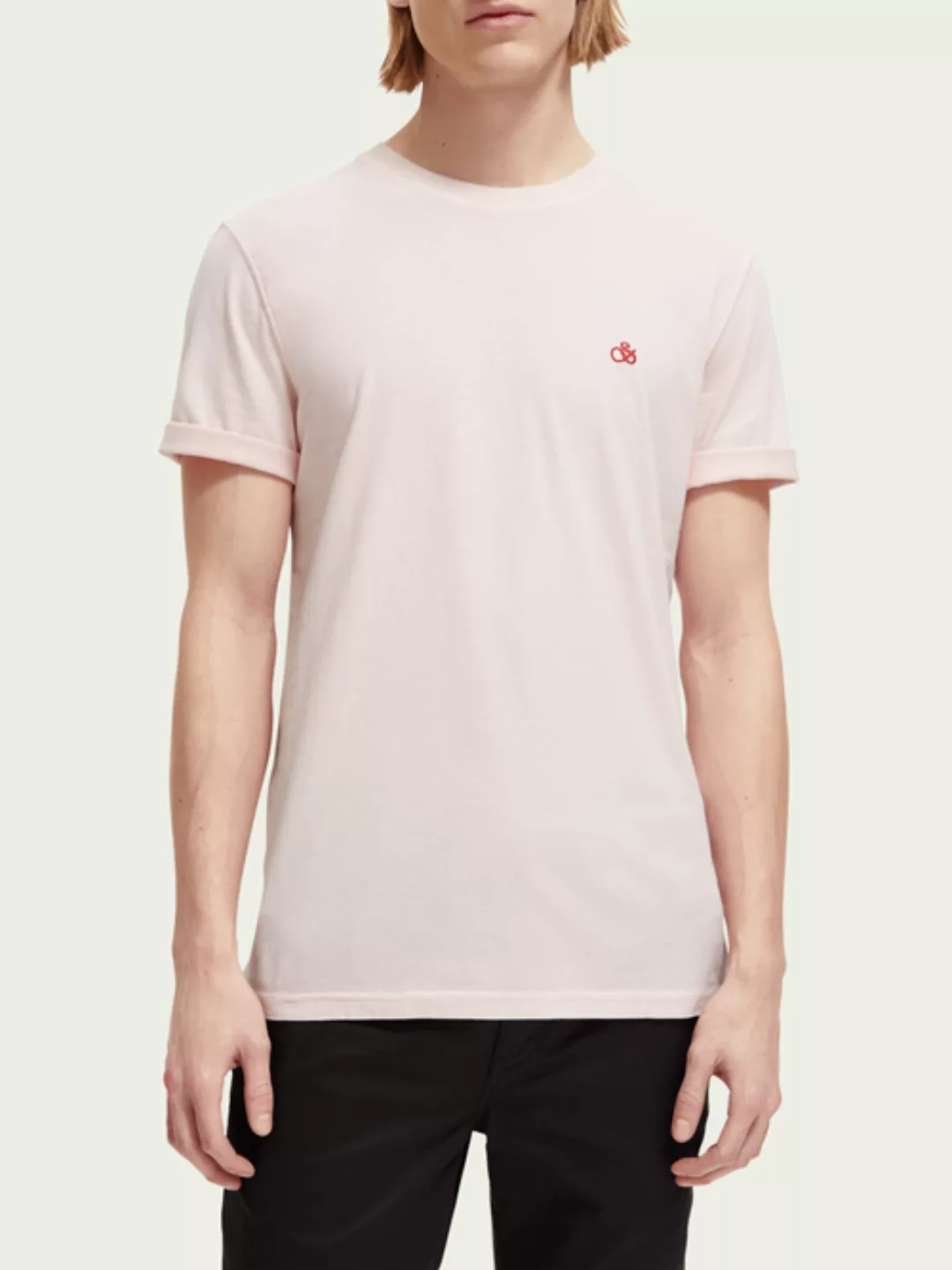 Scotch & Soda Rundhalsshirt Garment-dye logo regular-fit T-shirt mit kleine günstig online kaufen