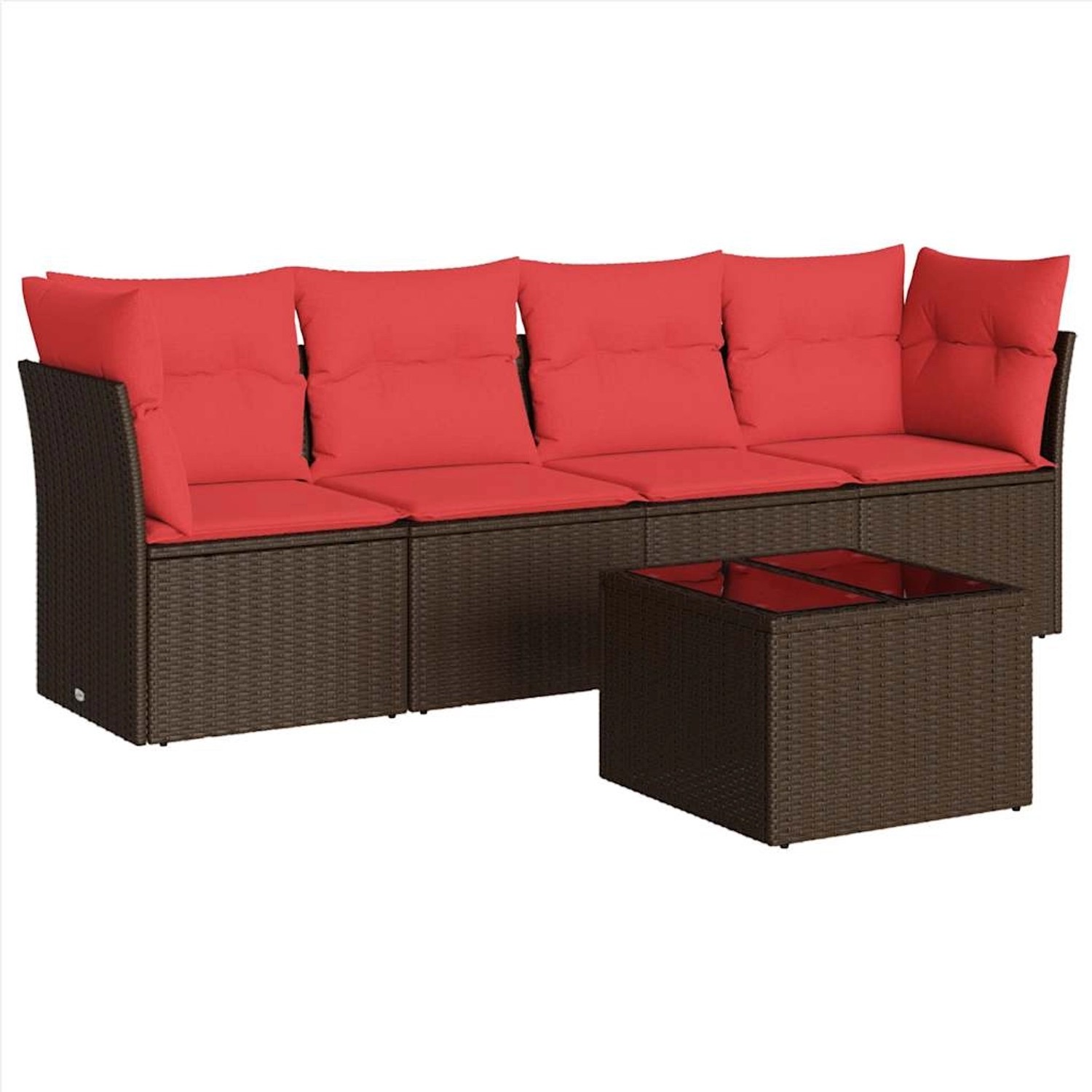 vidaXL 5-Tlg Garten-Sofagarnitur mit Kissen Braun Poly Rattan 3217244 günstig online kaufen