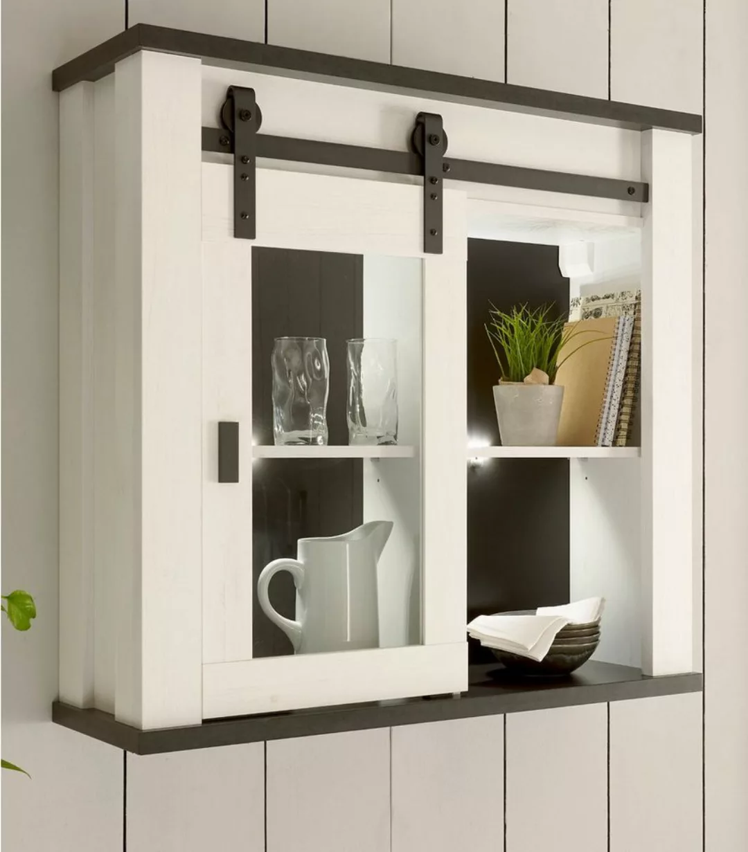 Furn.Design Hängeschrank Stove (Küchenschrank in weiß Pinie und anthrazit, günstig online kaufen