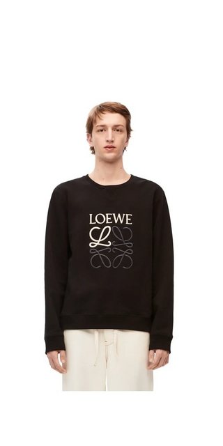 Loewe Rundhalspullover LOEWE Anagram Sweatshirt Schwarz Herren günstig online kaufen