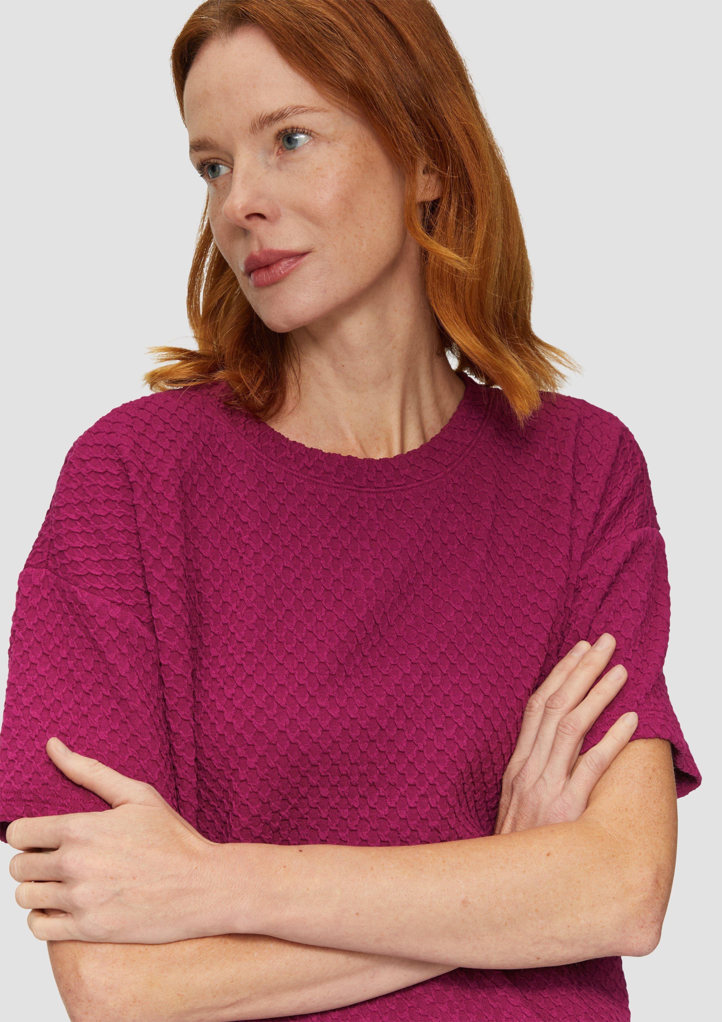 s.Oliver Kurzarmshirt Sweatshirt mit Rundhalsausschnitt und günstig online kaufen