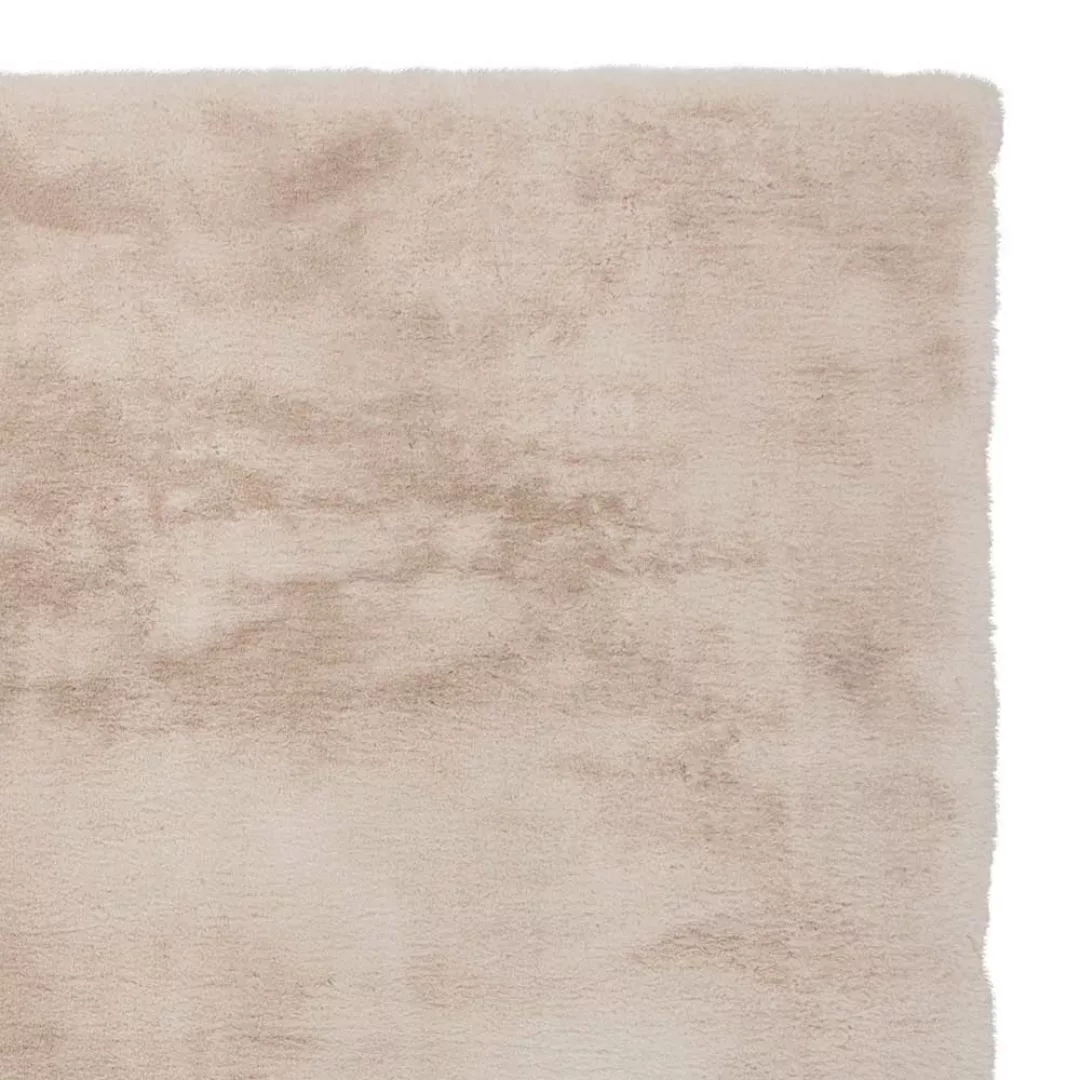 Moderner Teppich aus Kunstfell Creme Weiß günstig online kaufen