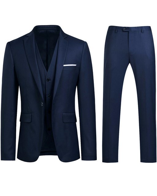 Allthemen Anzug (3 tlg) Herren Slim Fit Anzug Elegantes Anzugset für Busine günstig online kaufen