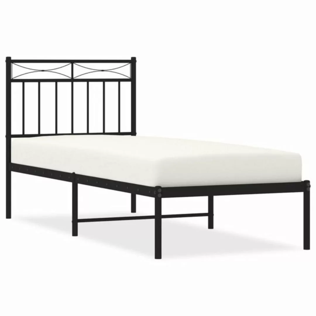 vidaXL Bett Bettgestell mit Kopfteil Metall Schwarz 80x200 cm günstig online kaufen