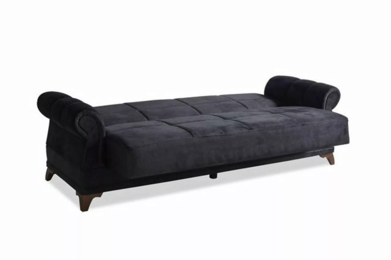 JVmoebel Sofa Luxus Sofa 3 Sitzer Textil Sofa Schwarz Design Möbel 3er Pols günstig online kaufen