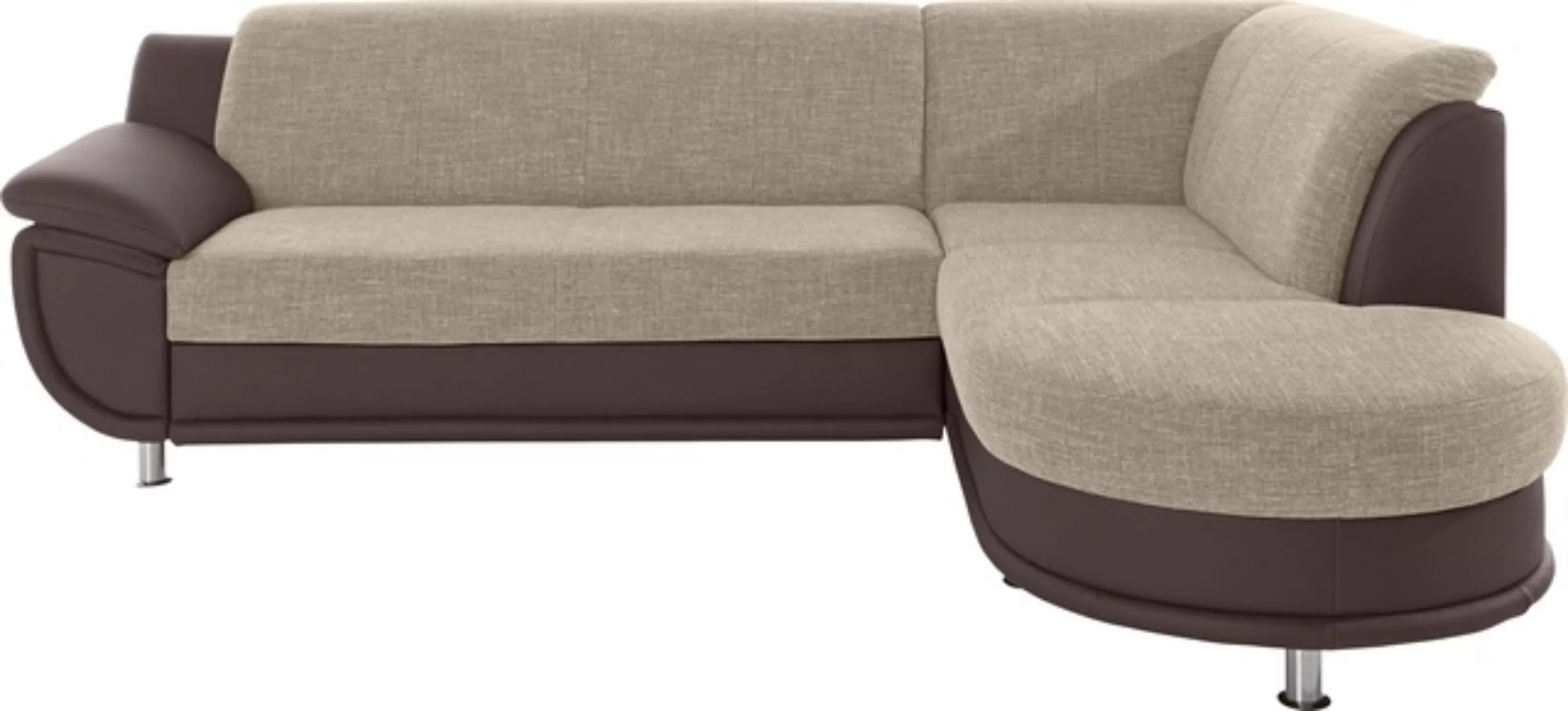 TRENDMANUFAKTUR Ecksofa »Rondo 3, zeitlos und bequem, Materialmix, breite A günstig online kaufen
