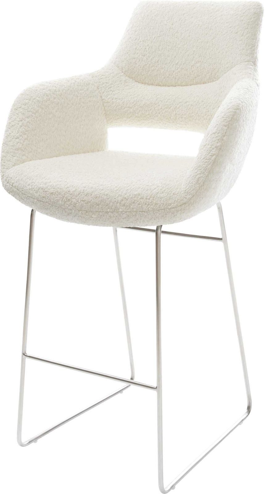 DELIFE Barhocker Yago-Flex, Kufengestell Edelstahl Bouclé günstig online kaufen