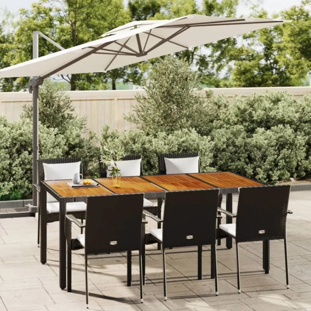 Vidaxl 7-tlg. Garten-essgruppe Mit Kissen Schwarz Poly Rattan günstig online kaufen