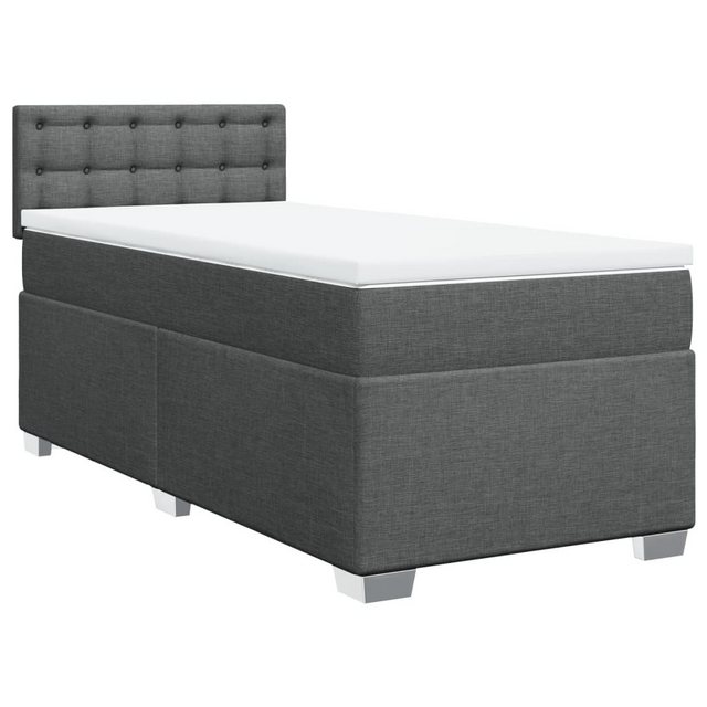 vidaXL Boxspringbett, Boxspringbett mit Matratze Dunkelgrau 80x200 cm Stoff günstig online kaufen