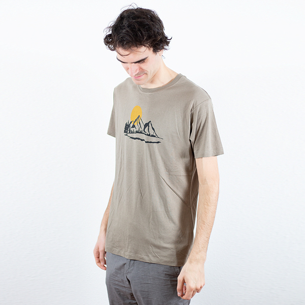 T-shirt "Bergluft", Nachhaltig, Herren - Natur Bio-baumwolle Berge Bergsee günstig online kaufen