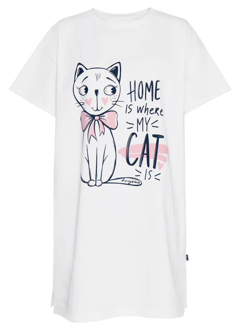 Trigema Pyjama "TRIGEMA Bigshirt mit süßem Katzen-Printmotiv", (1 tlg.) günstig online kaufen