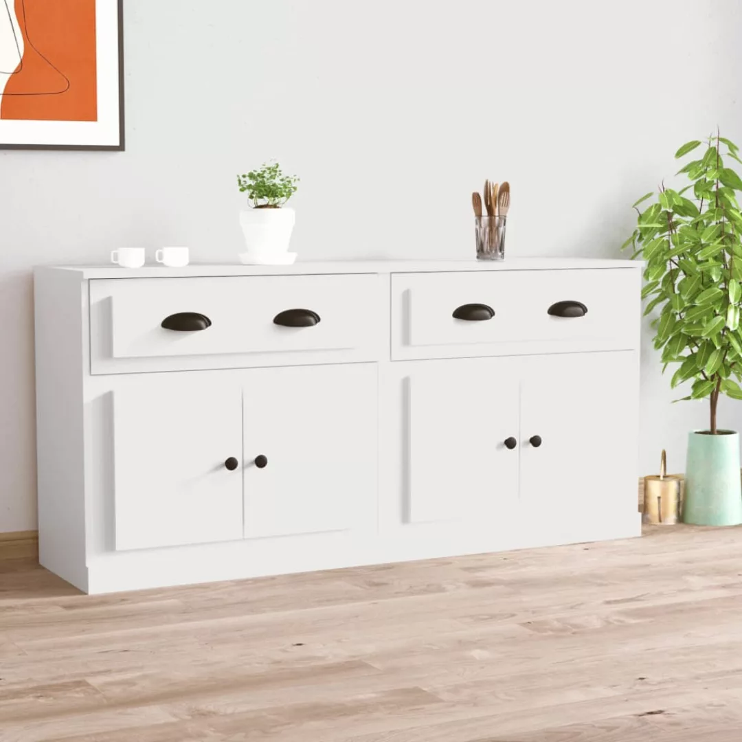 Vidaxl Sideboards 2 Stk. Weiß Holzwerkstoff günstig online kaufen