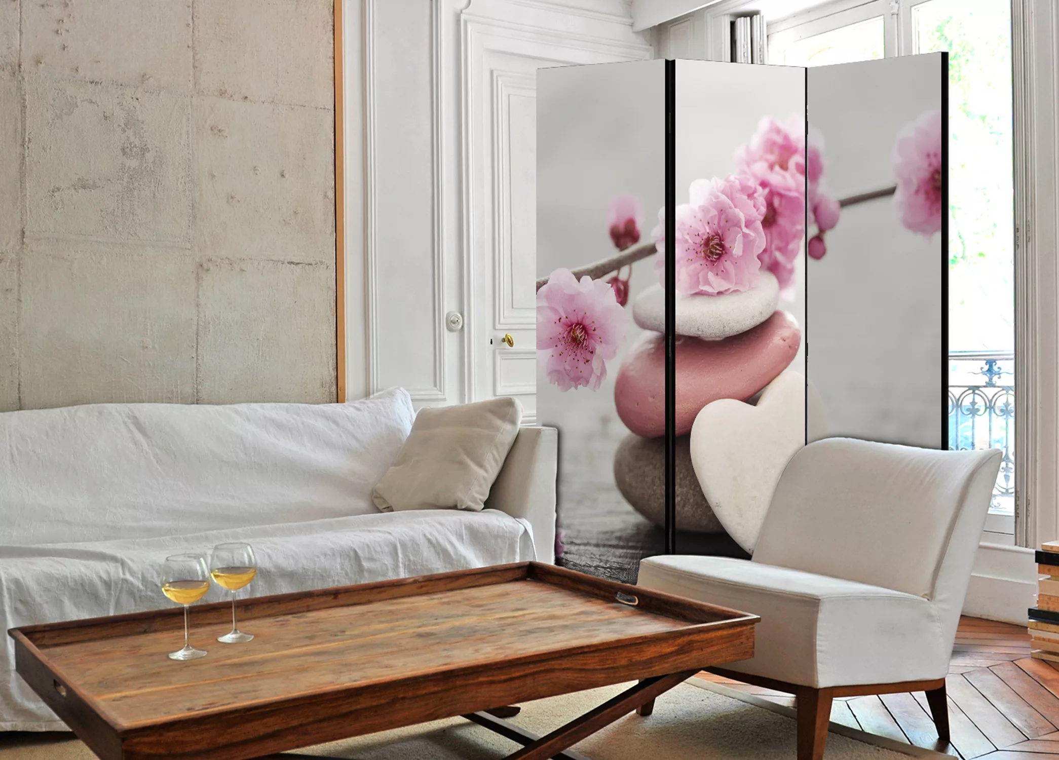 3-teiliges Paravent - Zen Flowers [room Dividers] günstig online kaufen