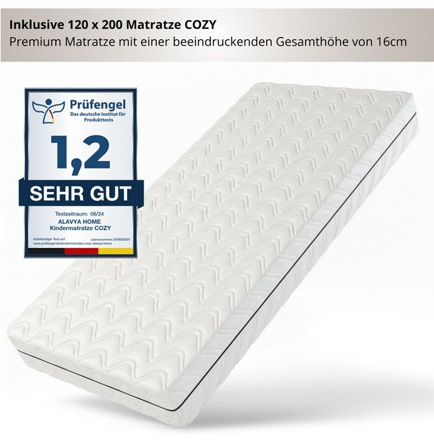 Alavya Home® Einzelbett Bodenbett TITAN aus BUCHE mit Matratze FSC® zertifi günstig online kaufen