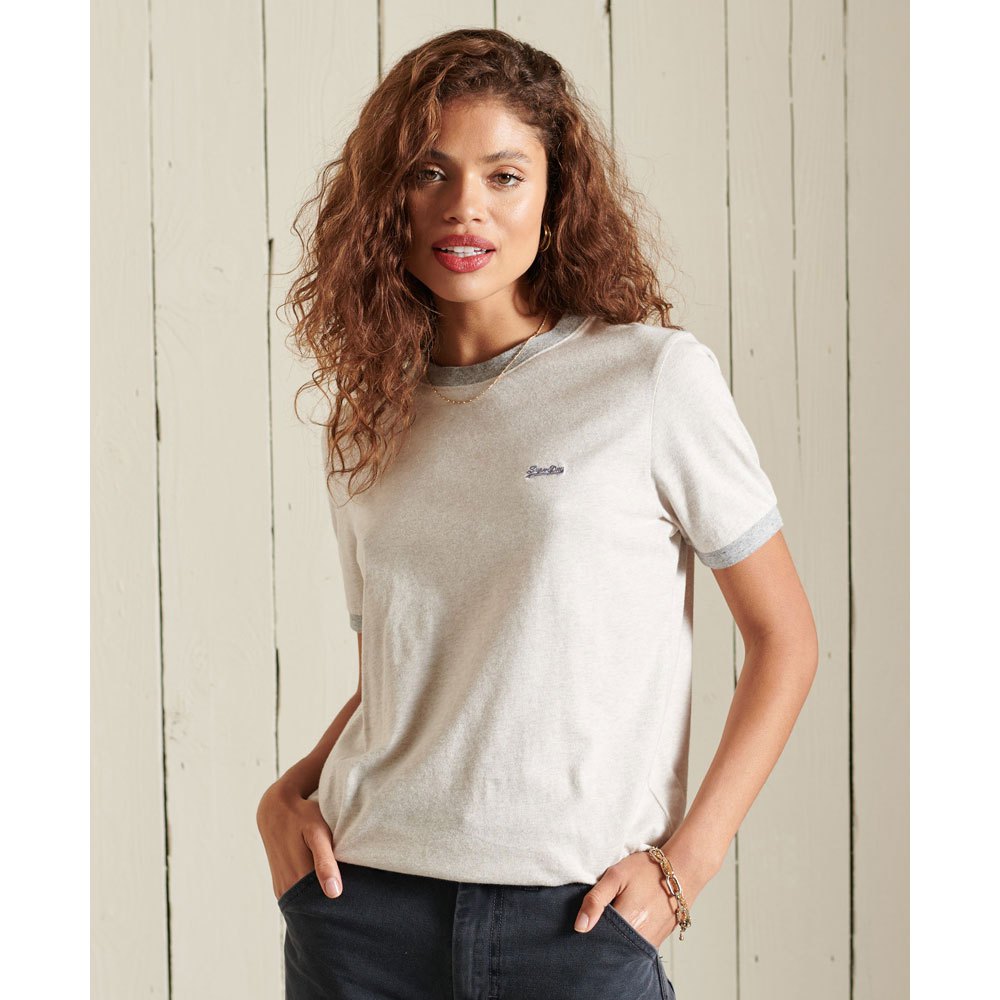 Superdry Vintage Ringer Kurzarm T-shirt S Oat Marl günstig online kaufen