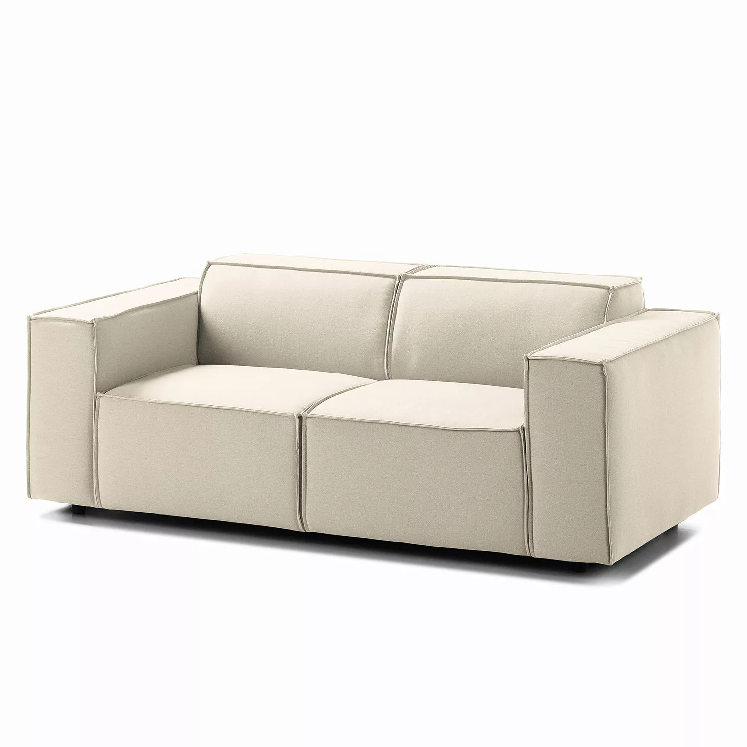 home24 Sofa Kinx 2-Sitzer Altweiß Strukturstoff 189x72x96 cm (BxHxT) Modern günstig online kaufen