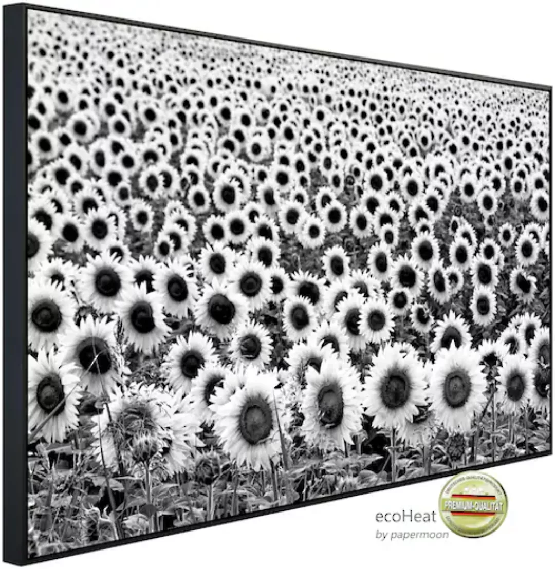 Papermoon Infrarotheizung »Sonnenblumen Schwarz & Weiß«, sehr angenehme Str günstig online kaufen