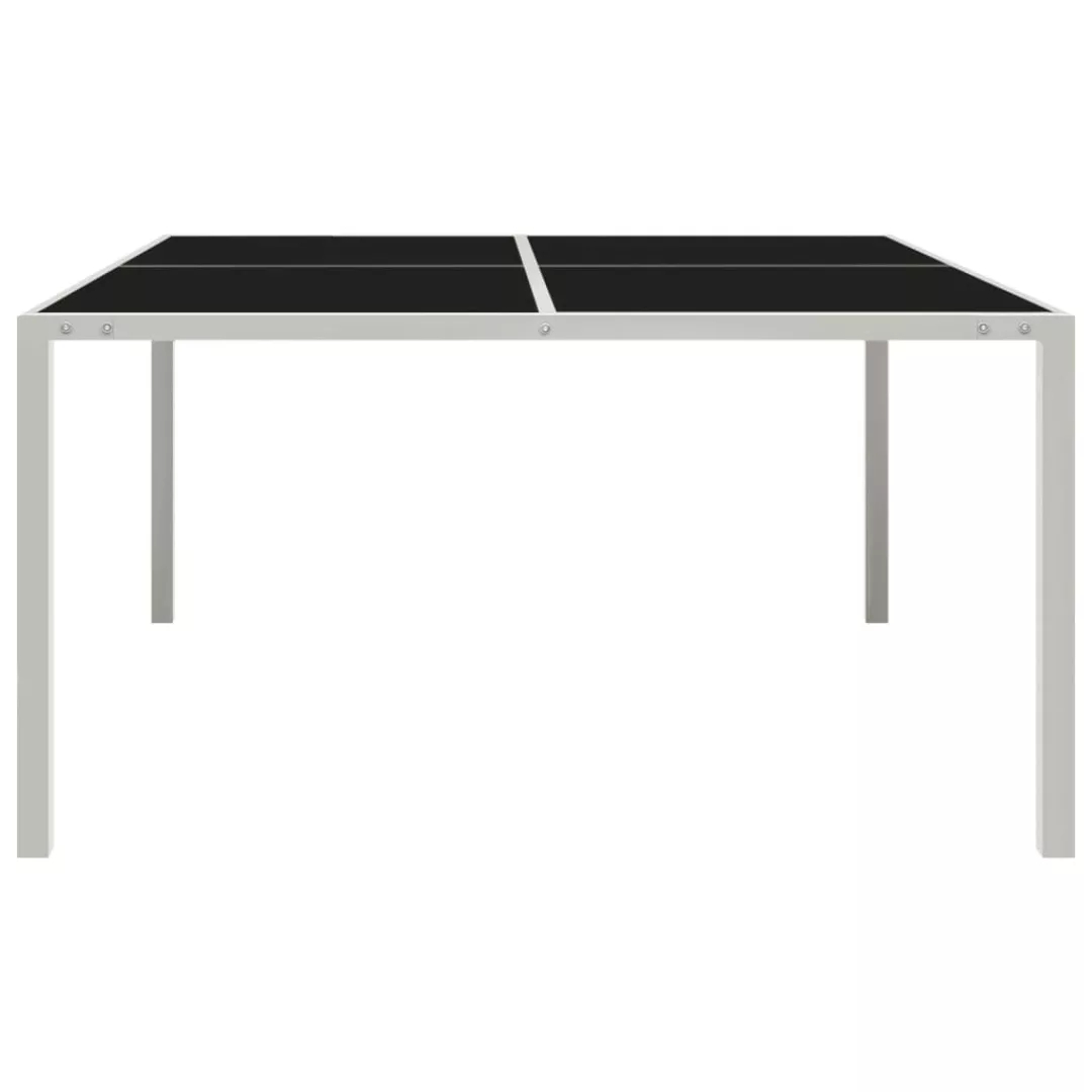 Gartentisch 130x130x72 Cm Grau Stahl Und Glas günstig online kaufen