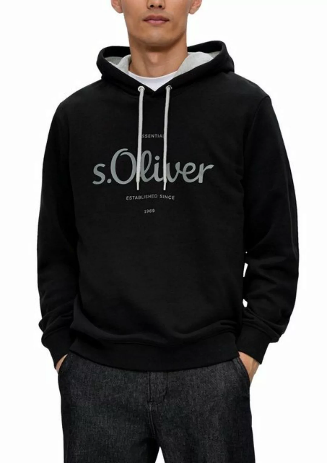 s.Oliver Kapuzensweatshirt mit gummiertem Print günstig online kaufen