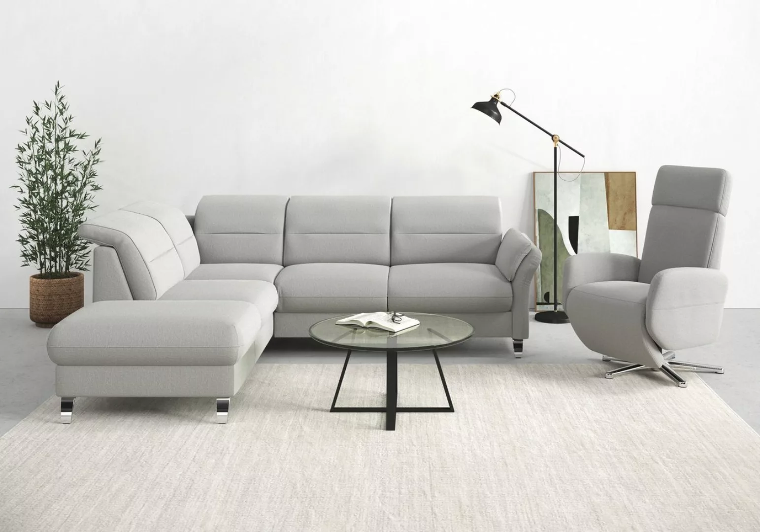 sit&more Ecksofa Grenoble L-Form, Federkern, wahlweise mit Bettfunktion, St günstig online kaufen