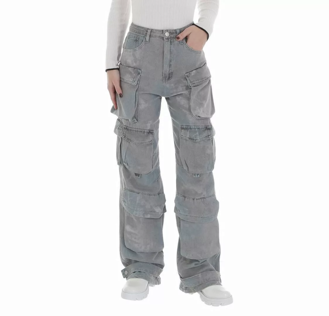 Ital-Design Cargojeans Damen Freizeit (87543201) Used-Look High Waist Jeans günstig online kaufen