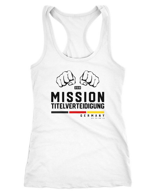 MoonWorks Tanktop Damen Racerback Tank-Top WM-Shirt Mission Titelverteidigu günstig online kaufen