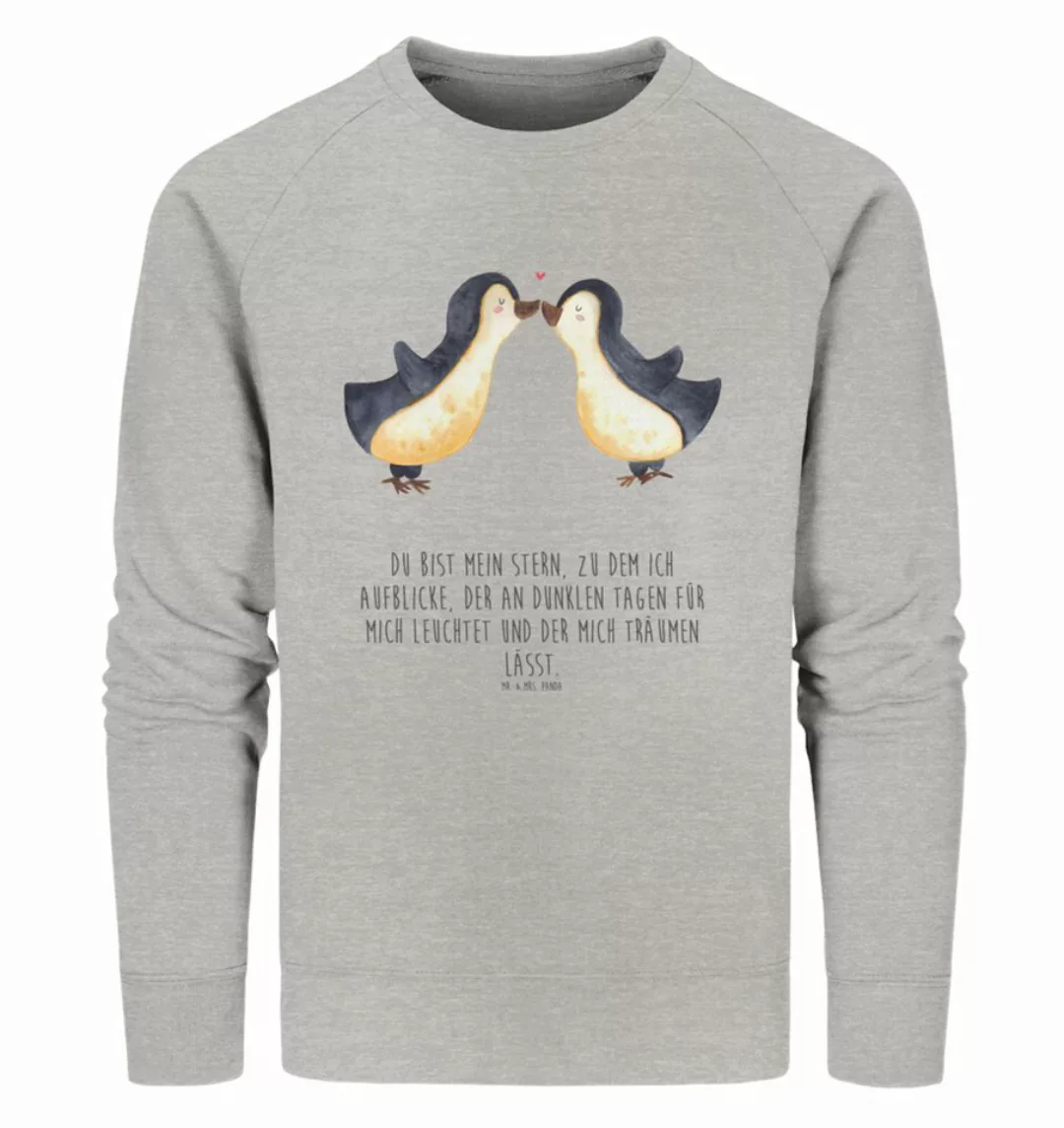 Mr. & Mrs. Panda Longpullover Größe XL Pinguin Liebe - Heather Grey - Gesch günstig online kaufen