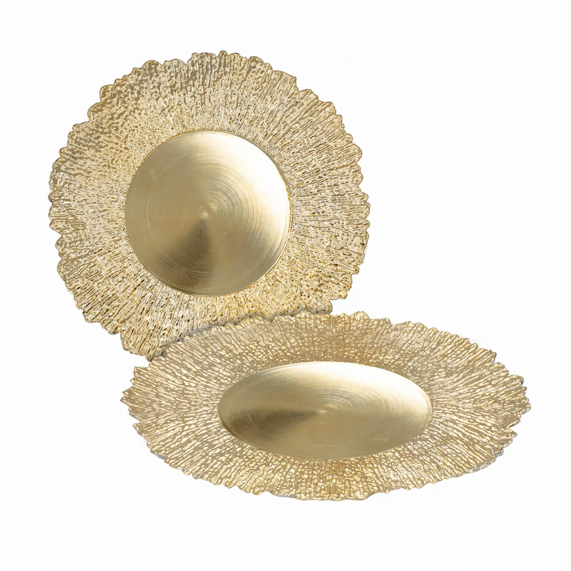 Spetebo Dekoteller Kunststoff Teller gold 2er günstig online kaufen