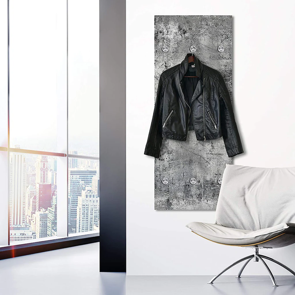 queence Garderobenleiste "Brushed Grey", Wand Garderobe, wischtechnik, Beto günstig online kaufen