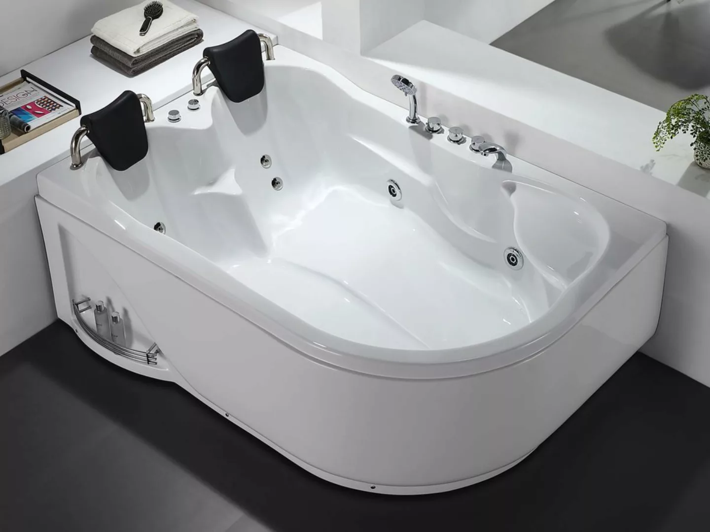 Whirlpool Badewanne - 2 Personen - 385 L - 181 x 121 x 65 cm - Ecke Links - günstig online kaufen