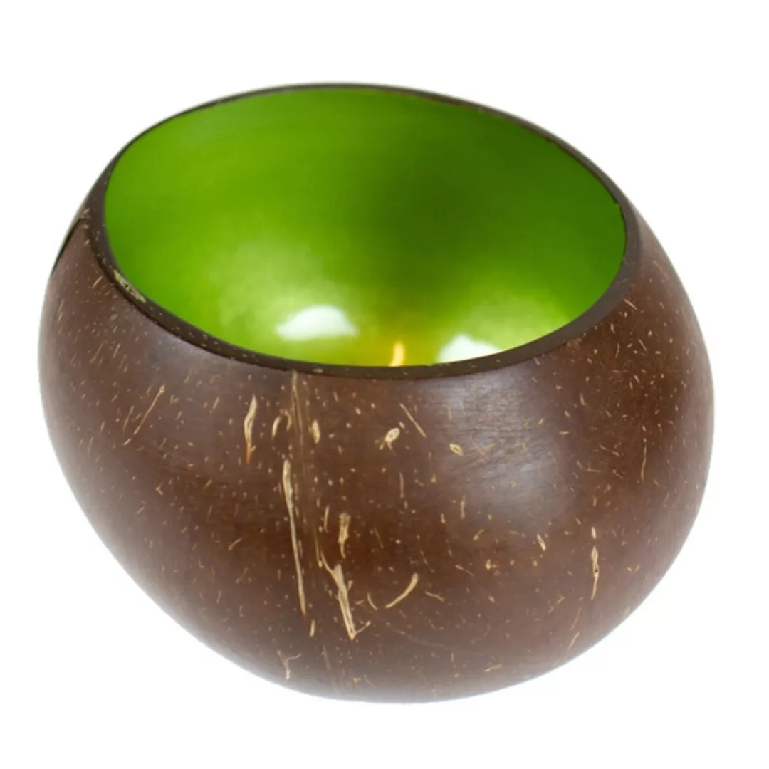 Kokosnuss Teelichthalter Gold/grün günstig online kaufen