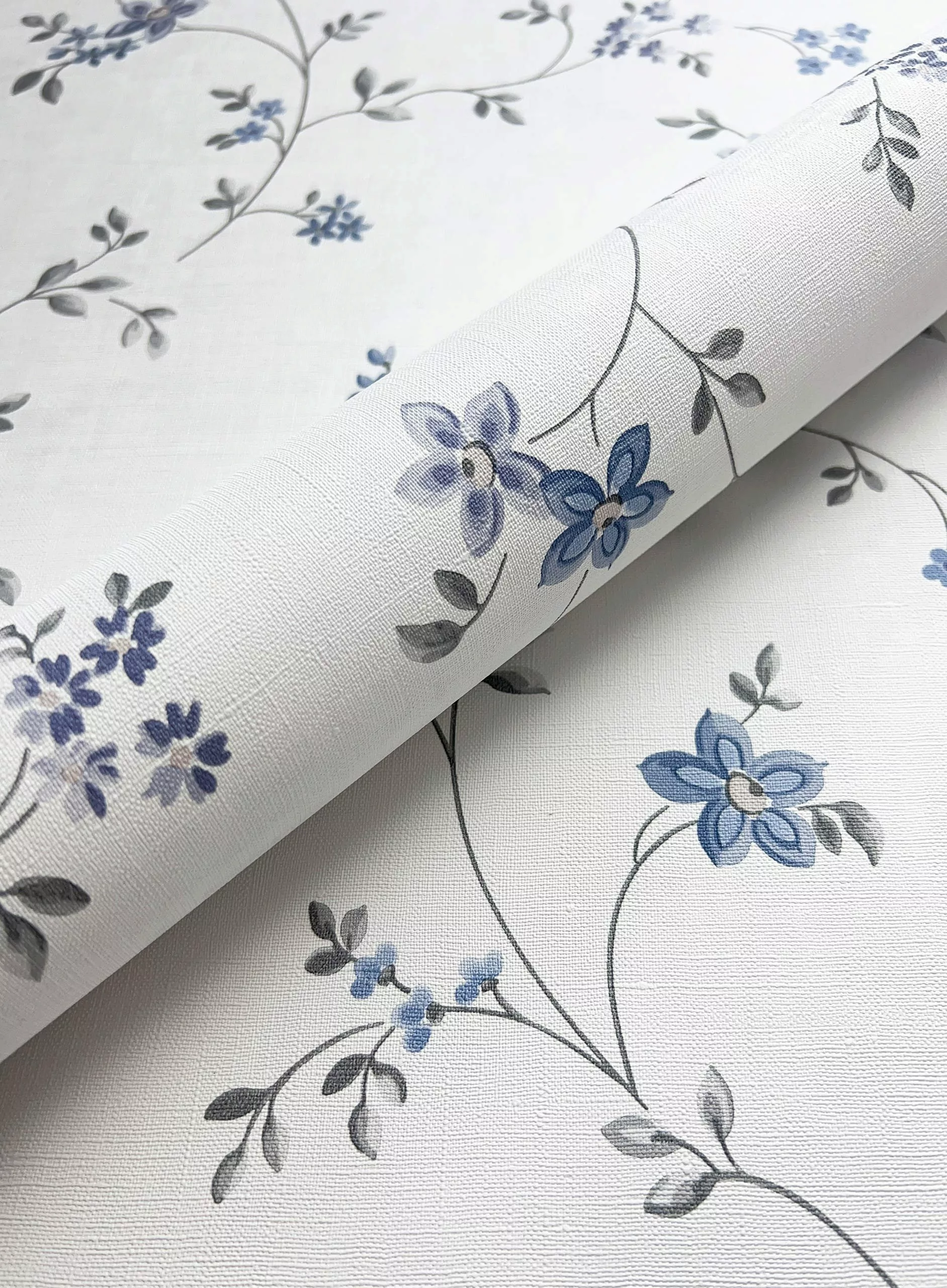 Newroom Vliestapete, Blau Tapete Floral Blumen günstig online kaufen