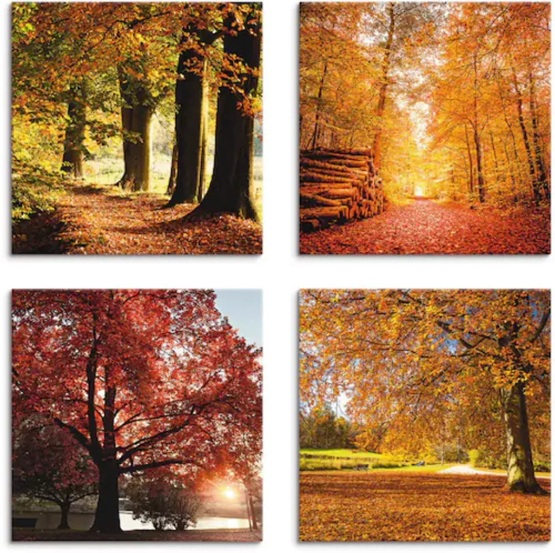 Artland Leinwandbild »Herbstlandschaft«, Bäume, (4 St.), 4er Set, verschied günstig online kaufen