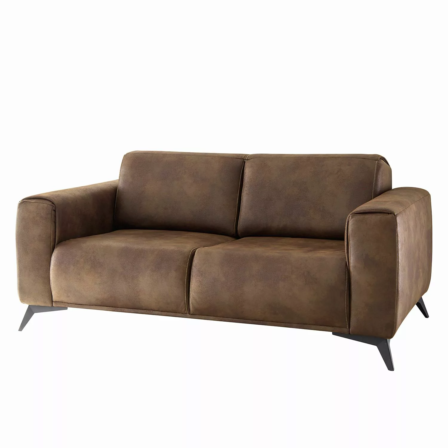 home24 Red Living Sofa Churchill 2,5-Sitzer Vintage Braun Microfaser 185x82 günstig online kaufen