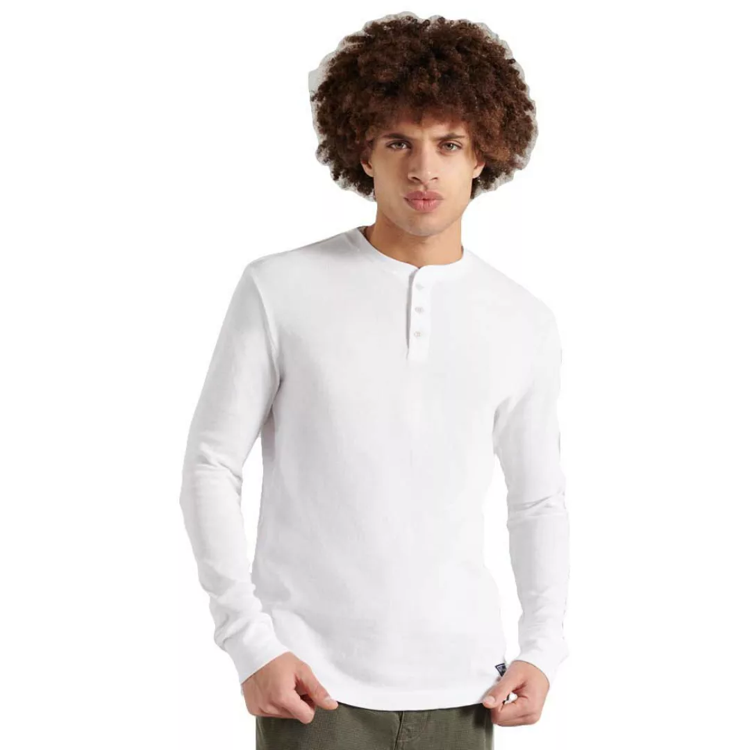Superdry Waffle Grandad Langarm-t-shirt S Brilliant White günstig online kaufen