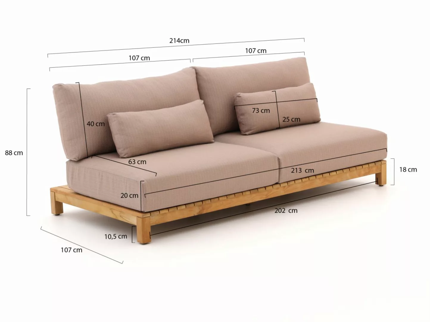 SUNS Portofino Lounge Gartensofa 2-Sitzer links/rechts 214cm günstig online kaufen