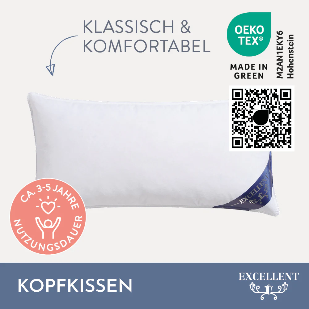 Excellent 3-Kammer-Kopfkissen »Davos«, (1 St.), mit 100% Gänsedaunen in den günstig online kaufen