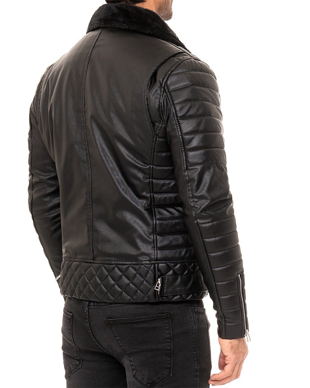 Reichstadt Bikerjacke Herren Kunstleder Jacke RS008 günstig online kaufen