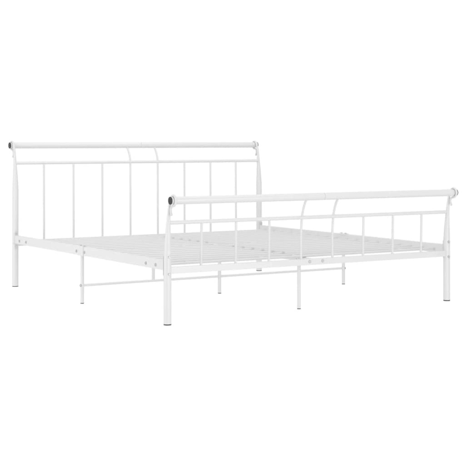 vidaXL Bettgestell Bettgestell Weiß Metall 160x200 cm Doppelbett Bett Bettr günstig online kaufen