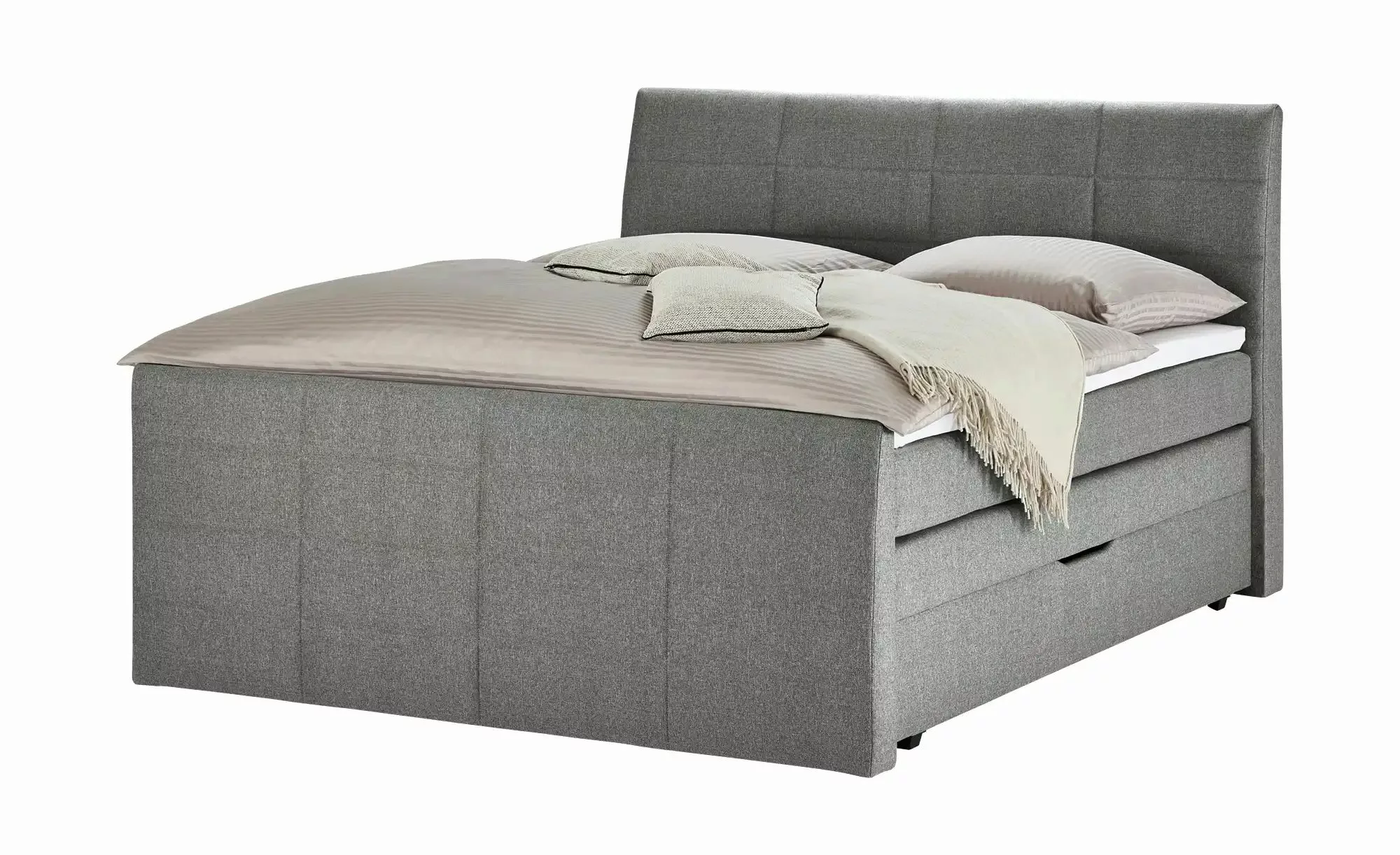 Boxspringbett mit praktischem Bettkasten Baron ¦ grau ¦ Maße (cm): B: 188 H günstig online kaufen