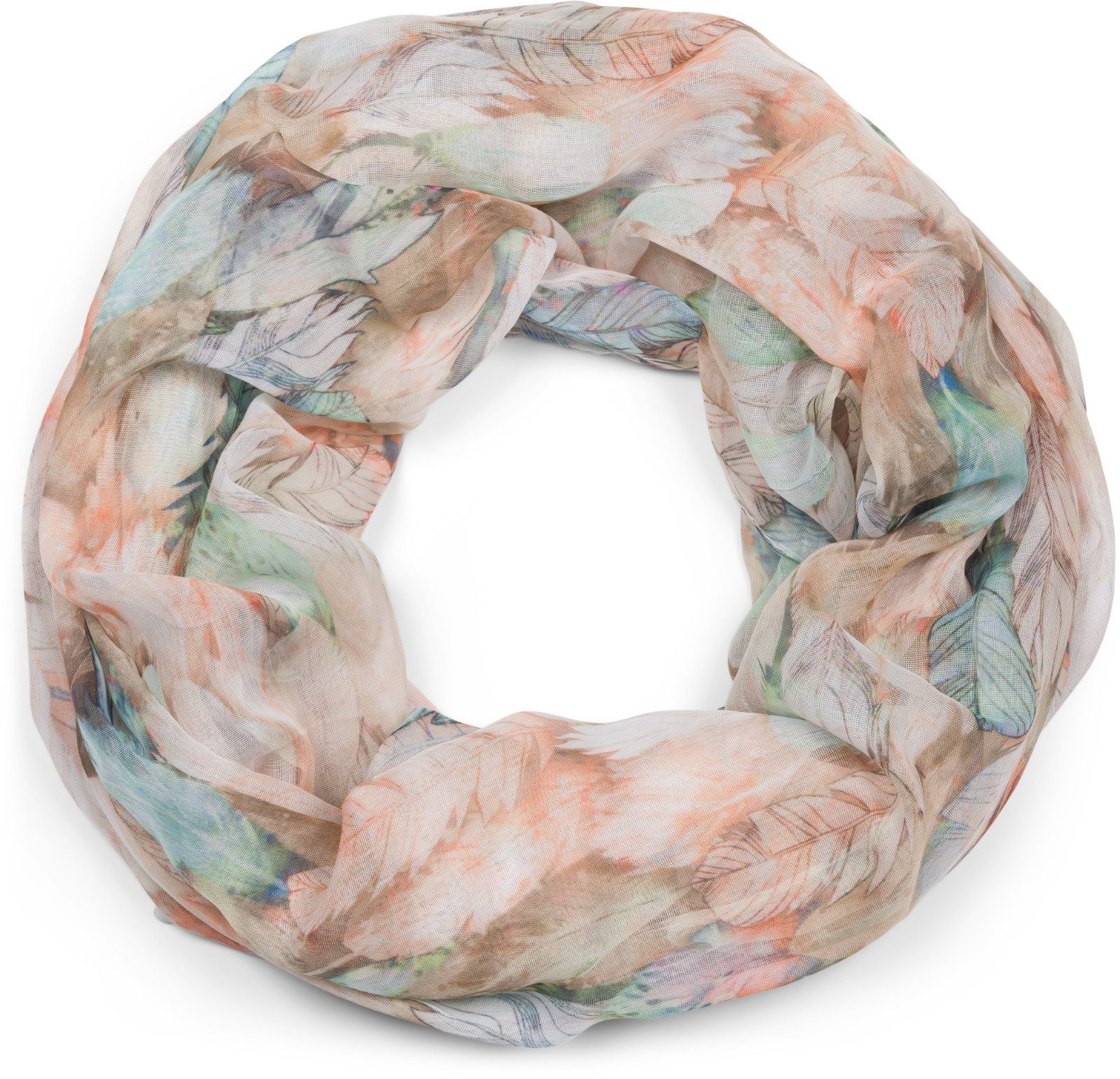 styleBREAKER Loop Loop mit bunten Federn, günstig online kaufen