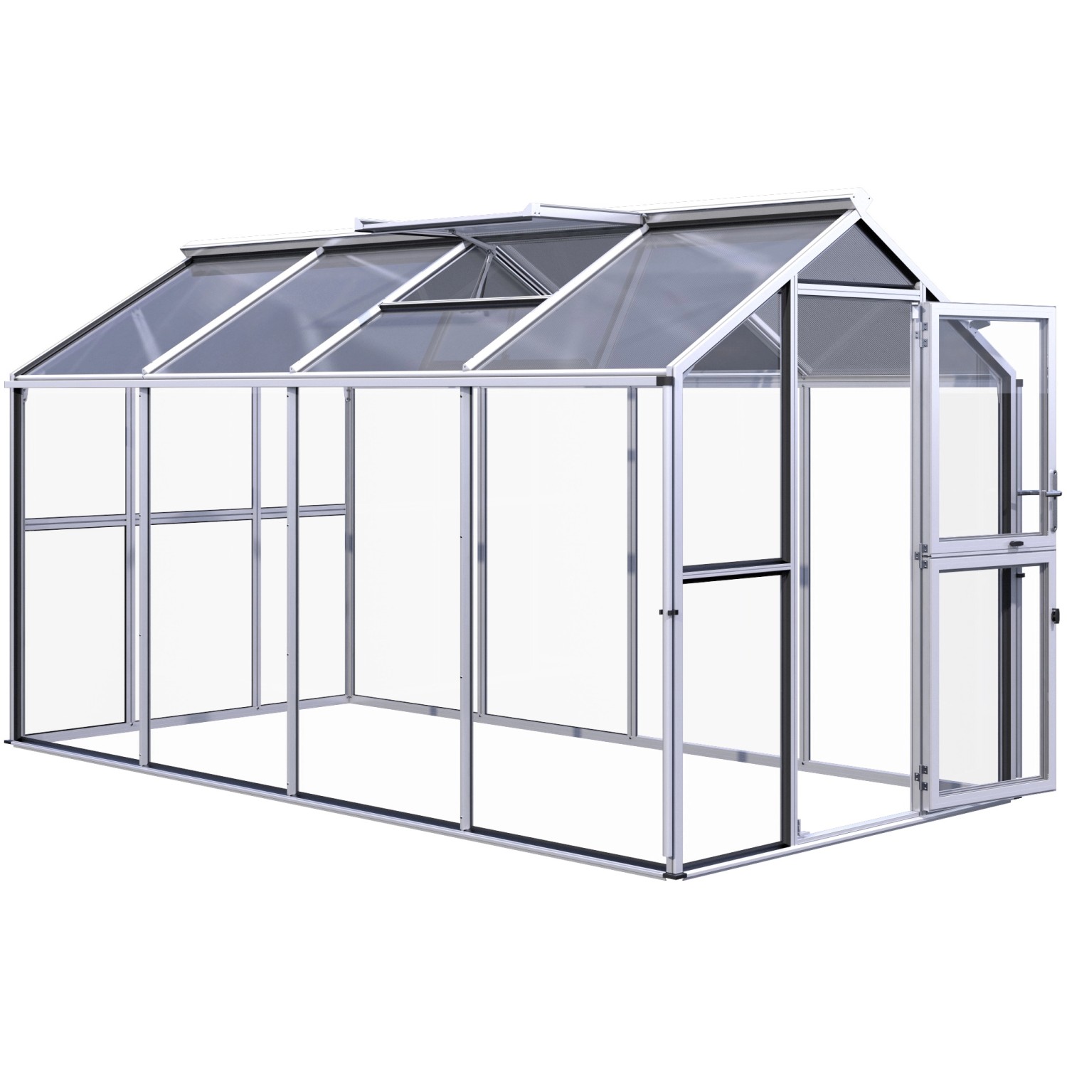 KGT Gewächshaus Galant IV Aluminiumfarben 8,8 m² günstig online kaufen