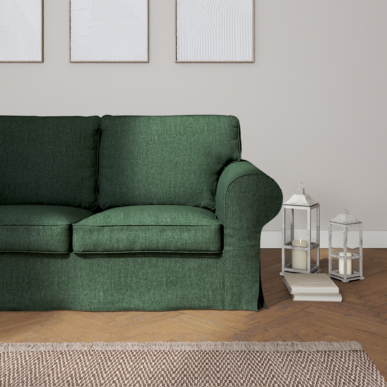 Bezug für Ektorp 2-Sitzer Schlafsofa NEUES Modell, dunkelgrün, Sofabezug fü günstig online kaufen