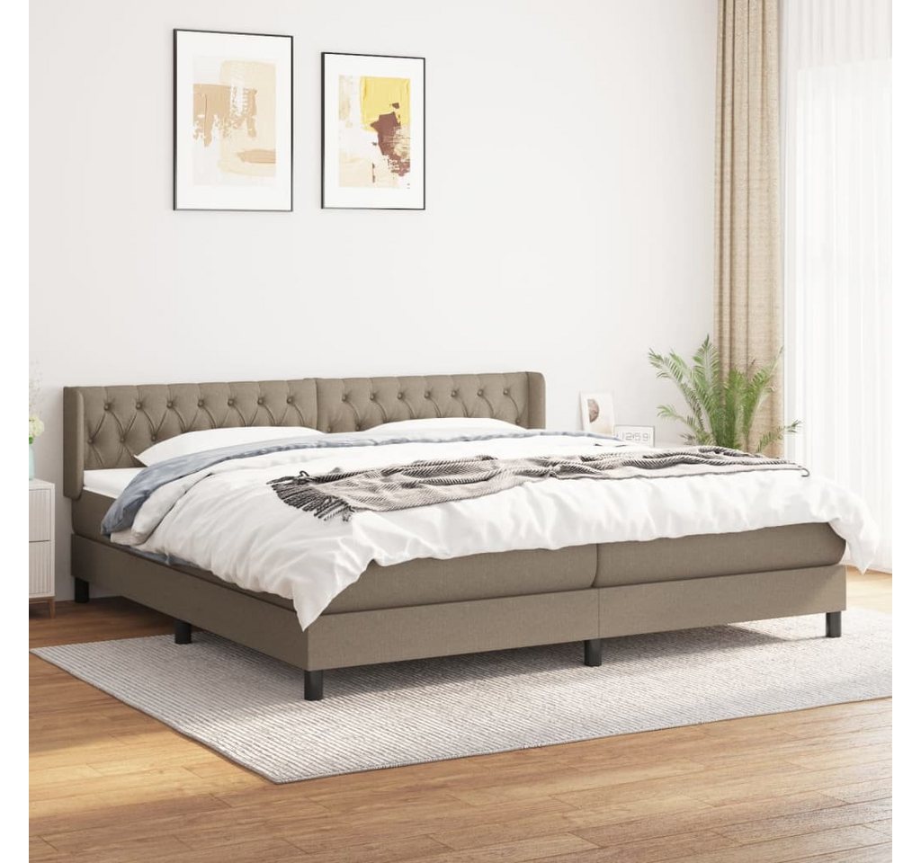 vidaXL Boxspringbett Boxspringbett mit Matratze Taupe 200x200 cm Stoff Bett günstig online kaufen